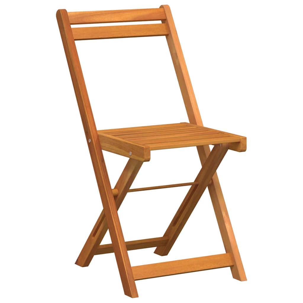 Bistro Set Folding 5 pcs Oil Natural Solid Acacia Wood