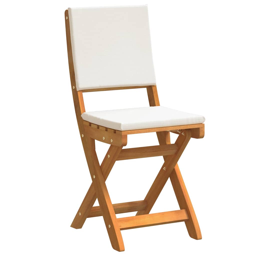 Bistro Set with Cushion 3 pcs Oil Natural Solid Acacia Wood