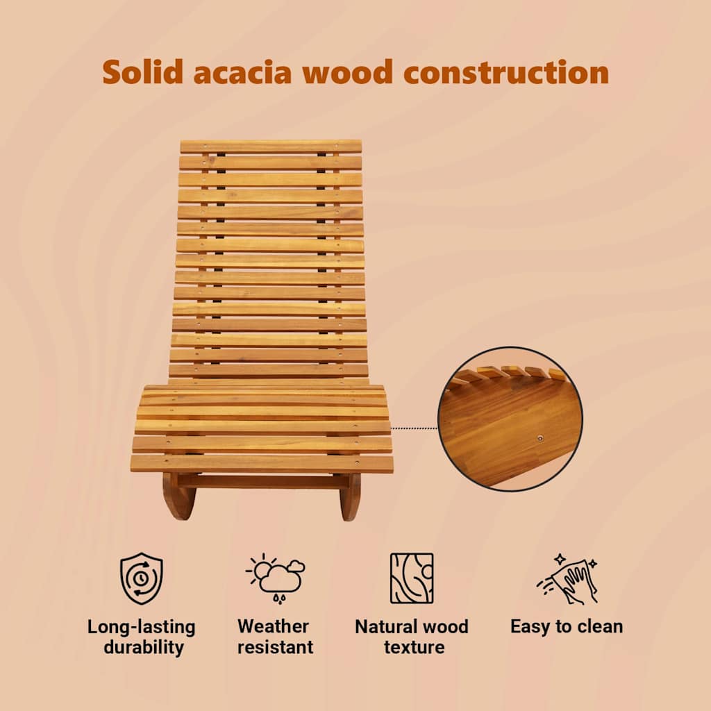 Lounger 2-person 2 pcs Brown 154 x 60 x 74 cm Solid Acacia Wood