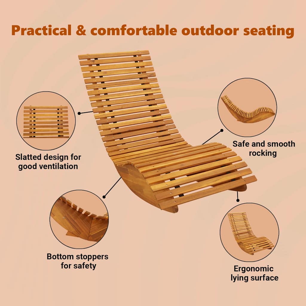 Lounger 2-person 2 pcs Brown 154 x 60 x 74 cm Solid Acacia Wood