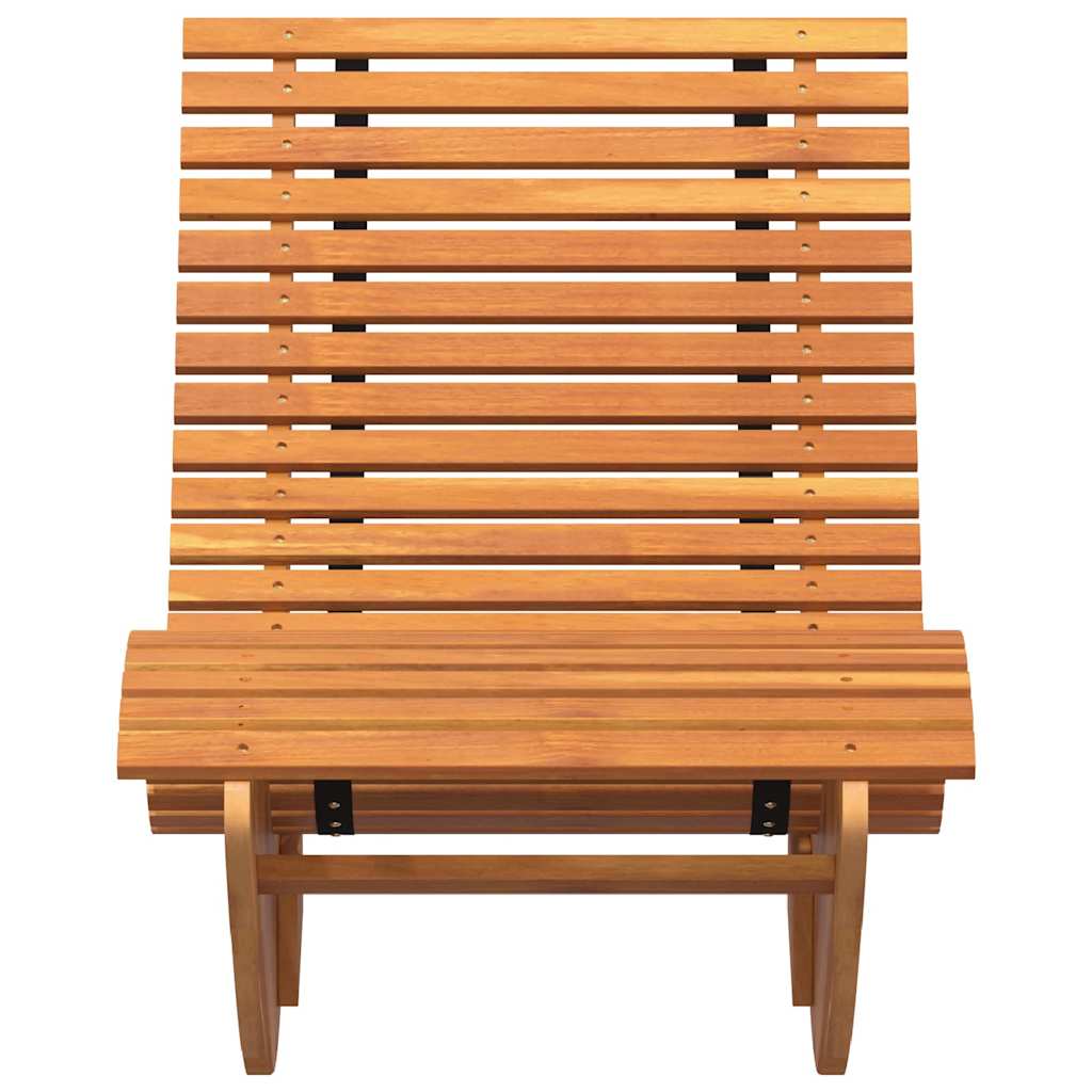 Lounger 2-person 2 pcs Brown 154 x 60 x 74 cm Solid Acacia Wood