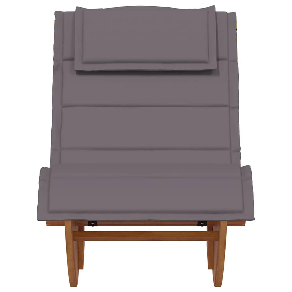 Rocking Sun Lounger with Cushion Solid Wood Acacia