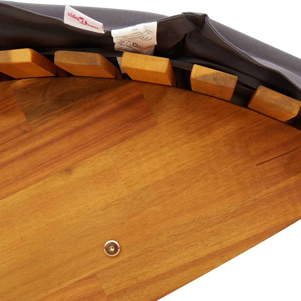 Rocking Sun Lounger with Cushion Solid Wood Acacia