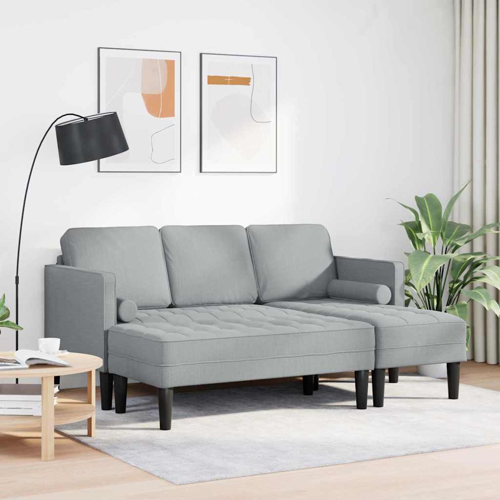 Sofa Set 2 pcs Light Grey 173 x 131 x 67 cm Fabric