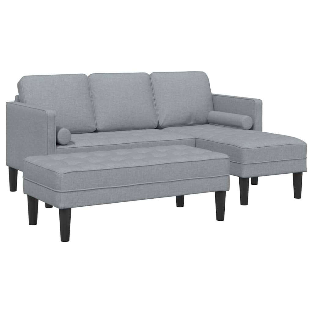 Sofa Set 2 pcs Light Grey 173 x 131 x 67 cm Fabric