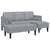 Sofa Set 2 pcs Light Grey 173 x 131 x 67 cm Fabric