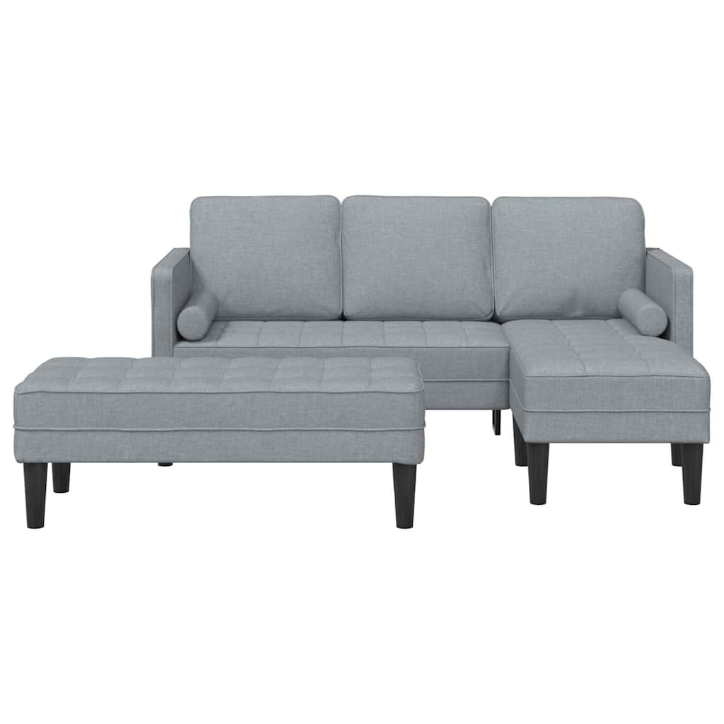 Sofa Set 2 pcs Light Grey 173 x 131 x 67 cm Fabric
