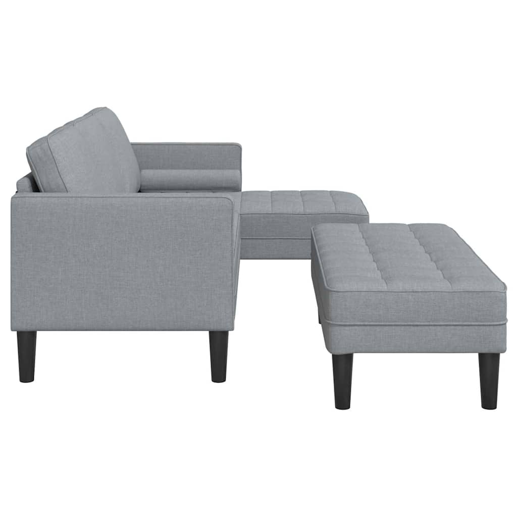 Sofa Set 2 pcs Light Grey 173 x 131 x 67 cm Fabric