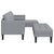 Sofa Set 2 pcs Light Grey 173 x 131 x 67 cm Fabric
