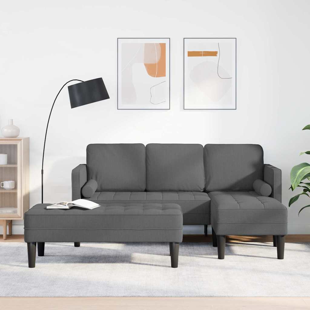Sofa Set 2 pcs Dark grey 173 x 131 x 67 cm Fabric
