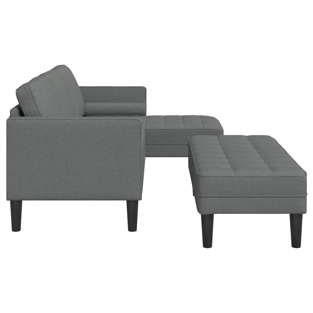 Sofa Set with Cushion 2 pcs Dark Grey Polyester