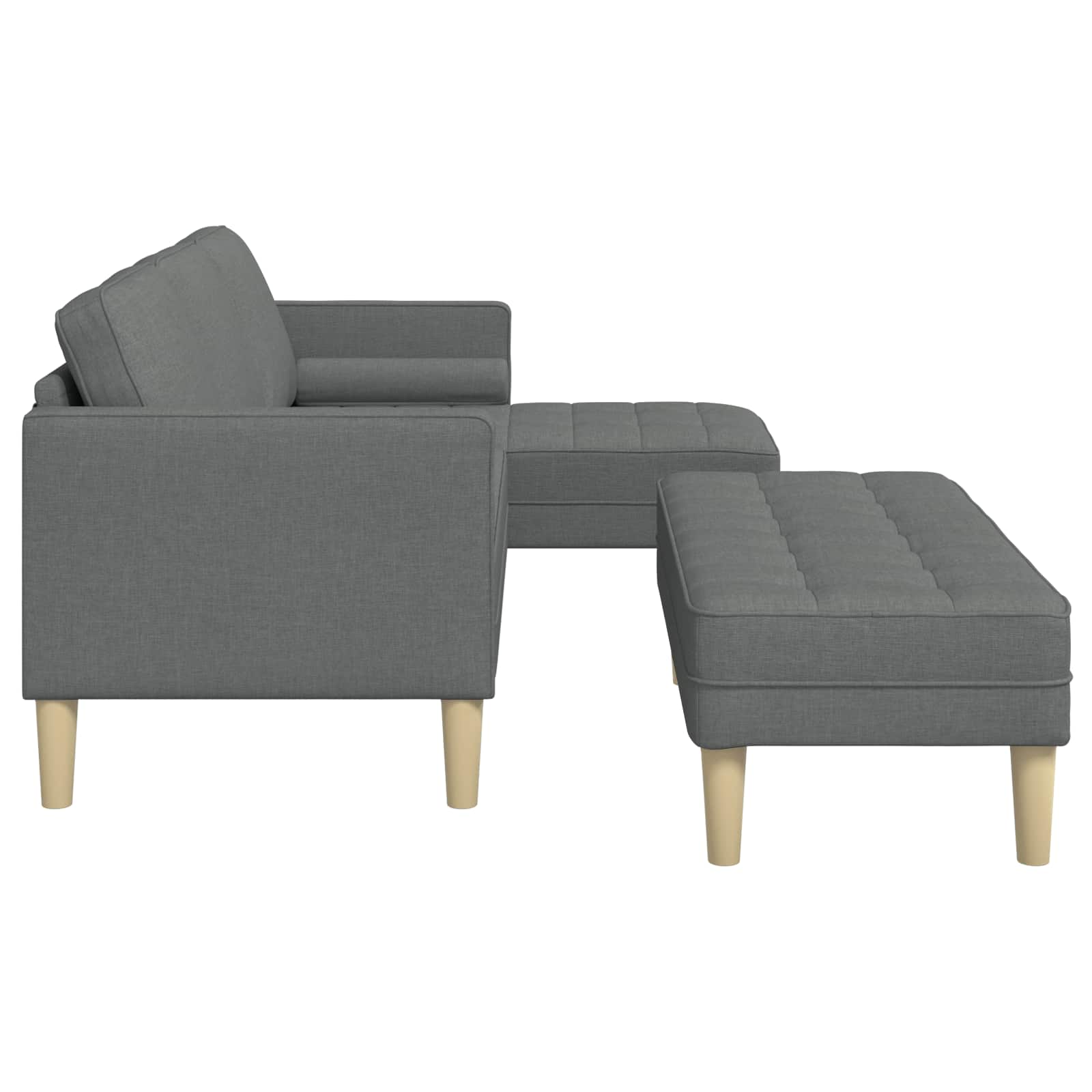 Sofa Set with Cushion 2 pcs Dark Grey Polyester