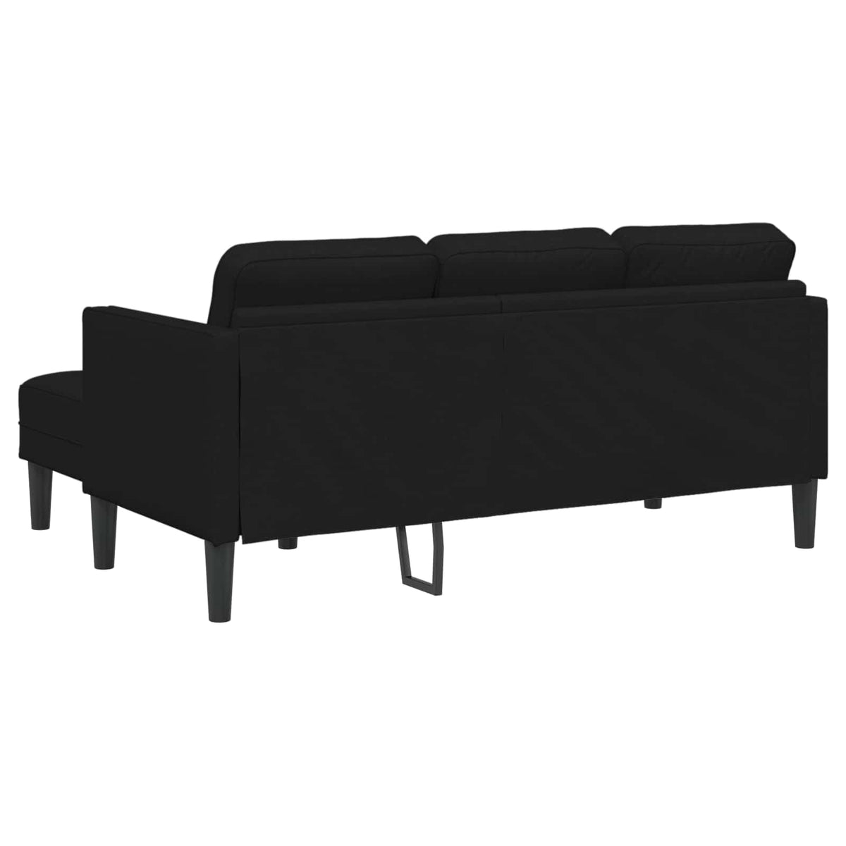 Sofa Set with Cushion 2 pcs Black Polyester