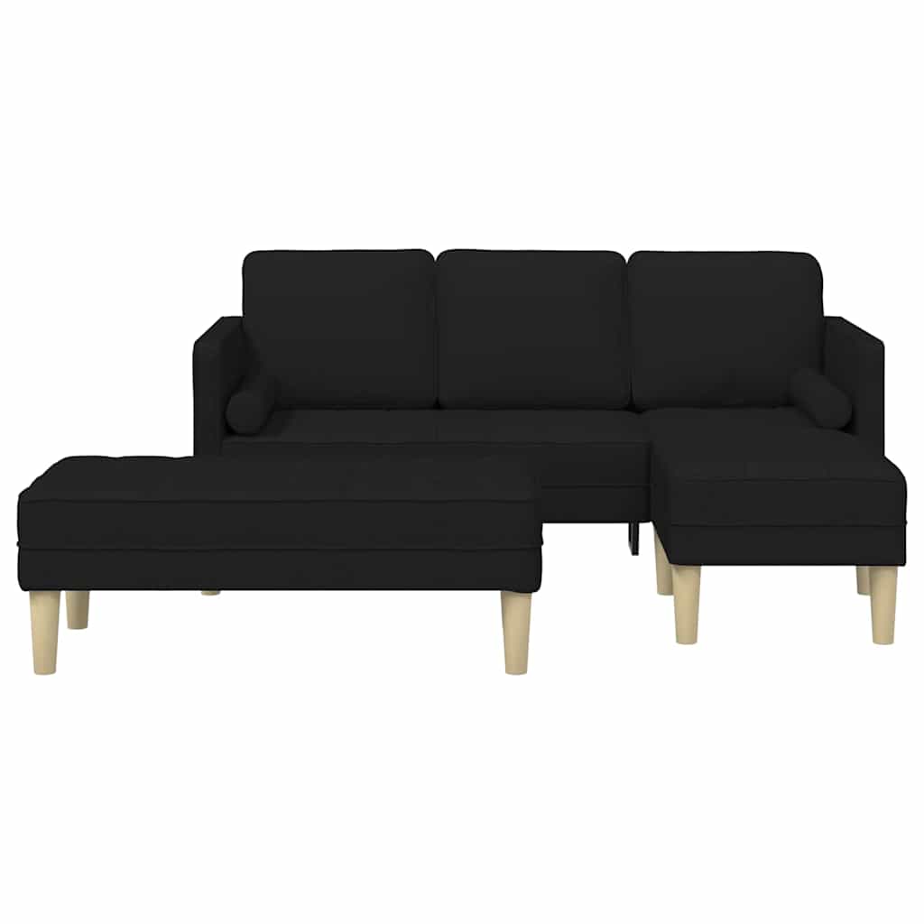 Sofa Set 2 pcs Black 173 x 131 x 67 cm Fabric