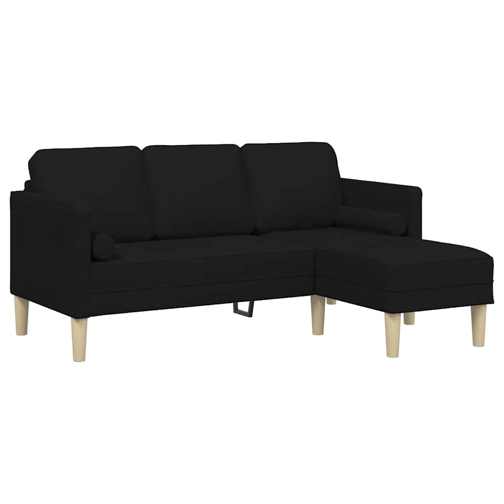 Sofa Set 2 pcs Black 173 x 131 x 67 cm Fabric