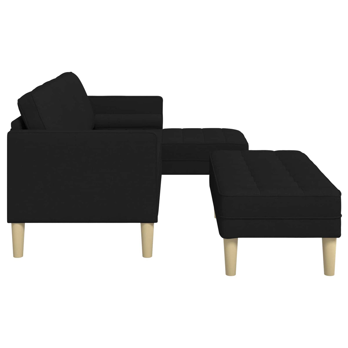 Sofa Set with Cushion 2 pcs Black Polyester
