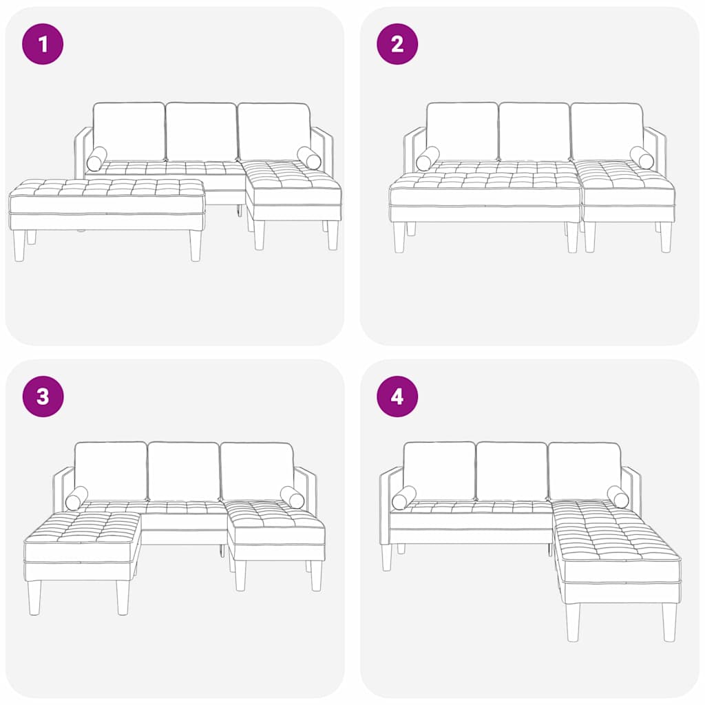 Sofa Set 2 pcs Light grey 173 x 131 x 67 cm Velvet