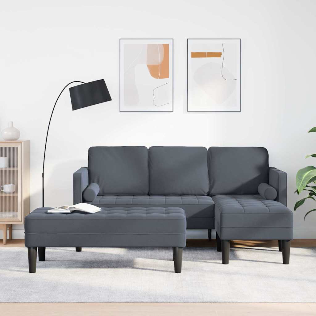 Sofa Set 2 pcs Dark grey 173 x 131 x 67 cm Velvet