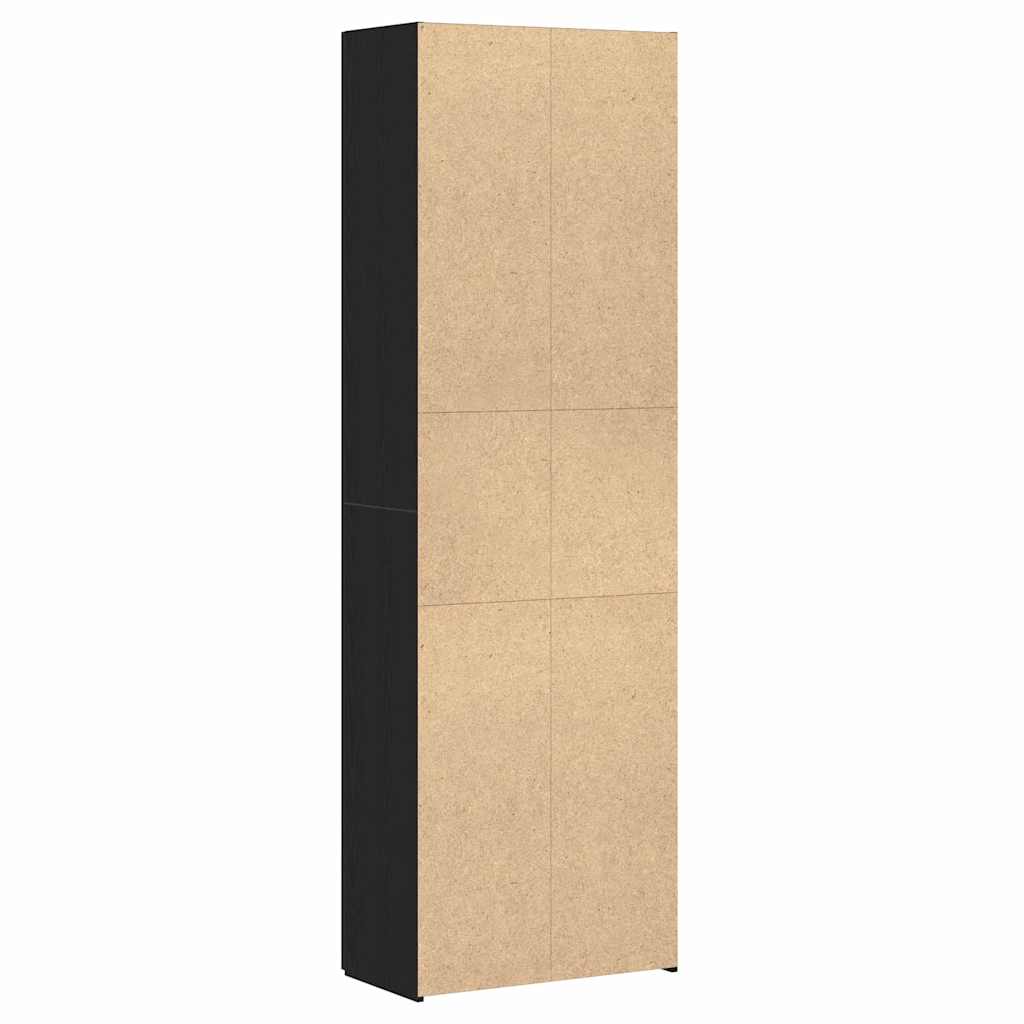 Office Cabinet Black Oak 60 x 32 x 190 cm Engineered Wood