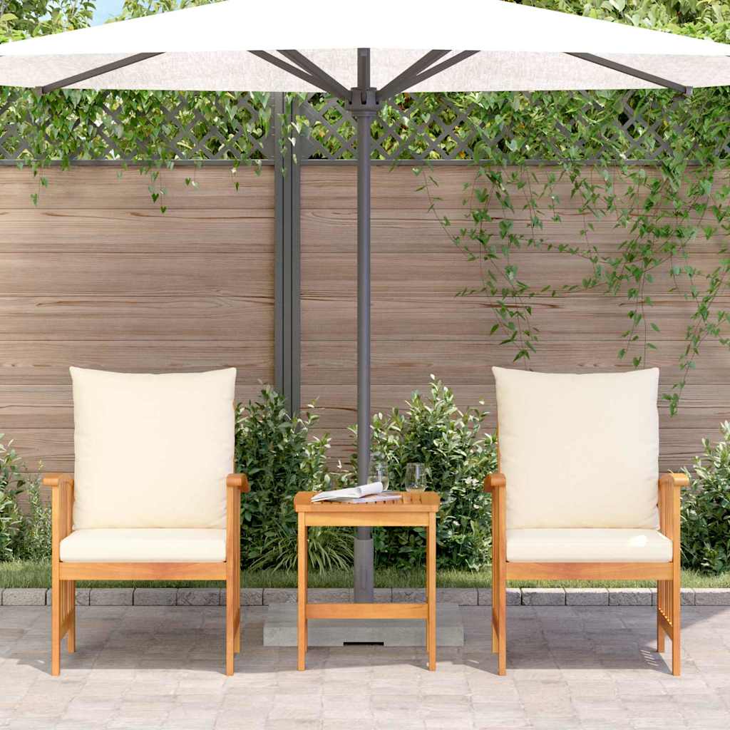 Garden Sofa Set with Cushion 3 pcs Brown Solid acacia wood