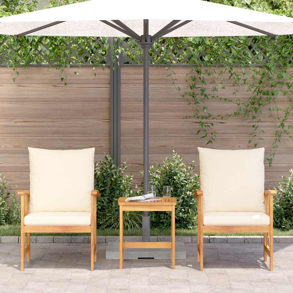 Garden Sofa Set with Cushion 3 pcs Brown Solid acacia wood