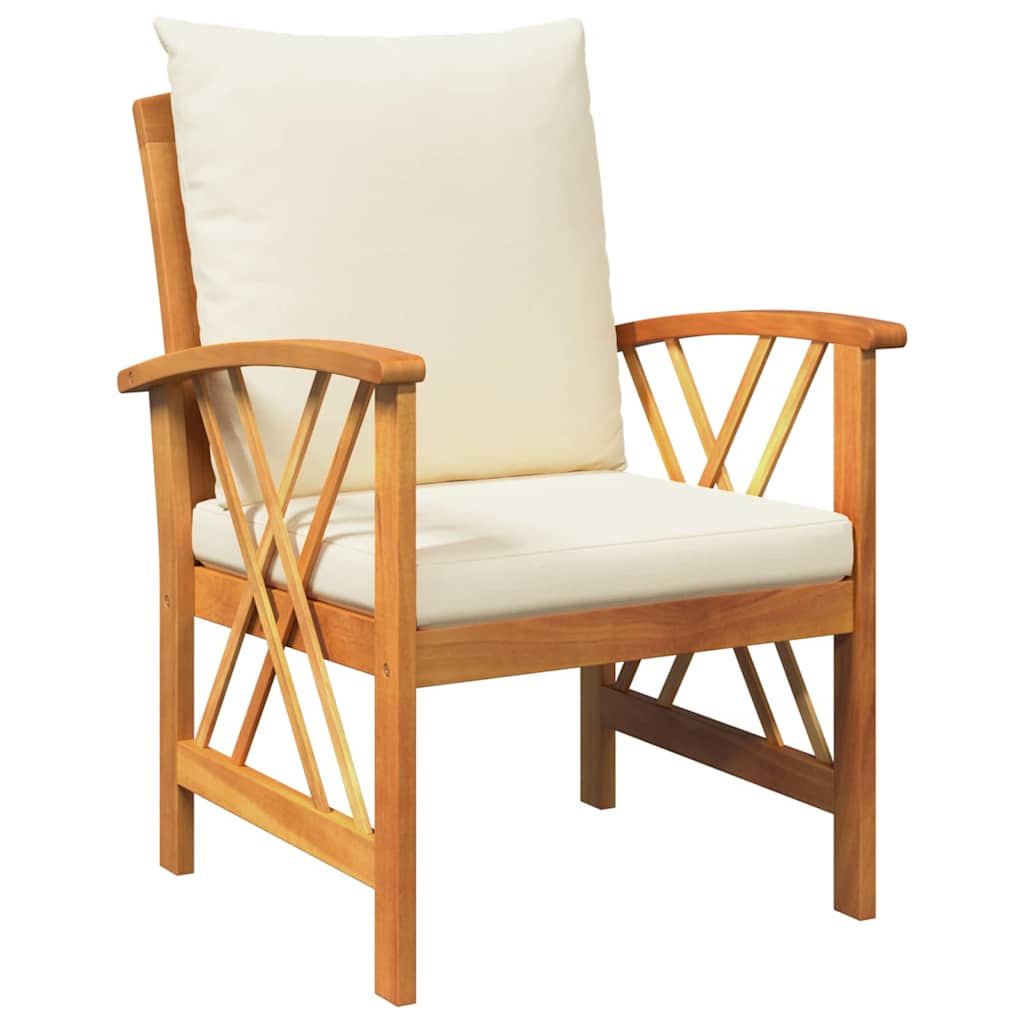Garden Sofa Set with Cushion 3 pcs Brown Solid acacia wood