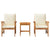Garden Sofa Set with Cushion 3 pcs Brown Solid acacia wood