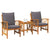 Garden Sofa Set with Cushion 3 pcs Brown Solid acacia wood