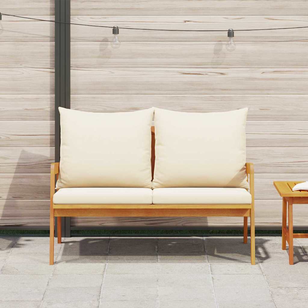 Garden Bench with Cushion Brown Solid Acacia wood