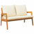 Garden Bench with Cushion Brown Solid Acacia wood
