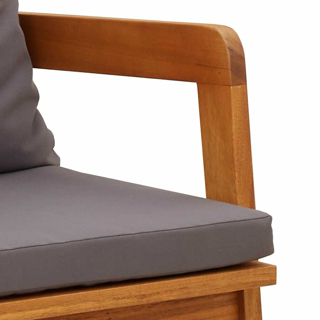 Garden Chair with Cushion 2 pcs Oil Natural Solid Acacia Wood