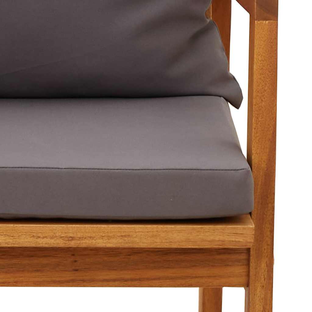 Garden Chair with Cushion 2 pcs Oil Natural Solid Acacia Wood