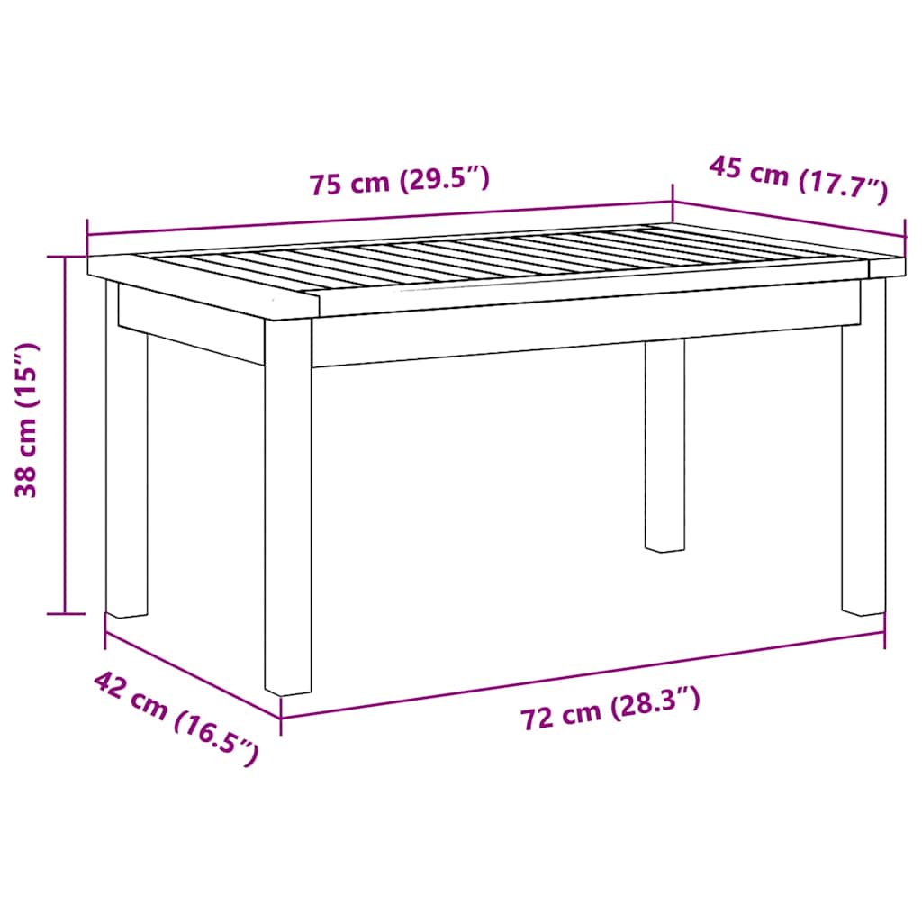 Coffee Table Brown Solid Acacia wood