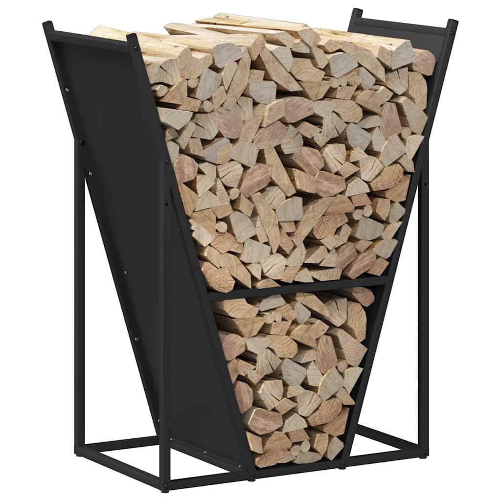 Firewood Rack Black 69.5x35x81 cm Cold-rolled steel