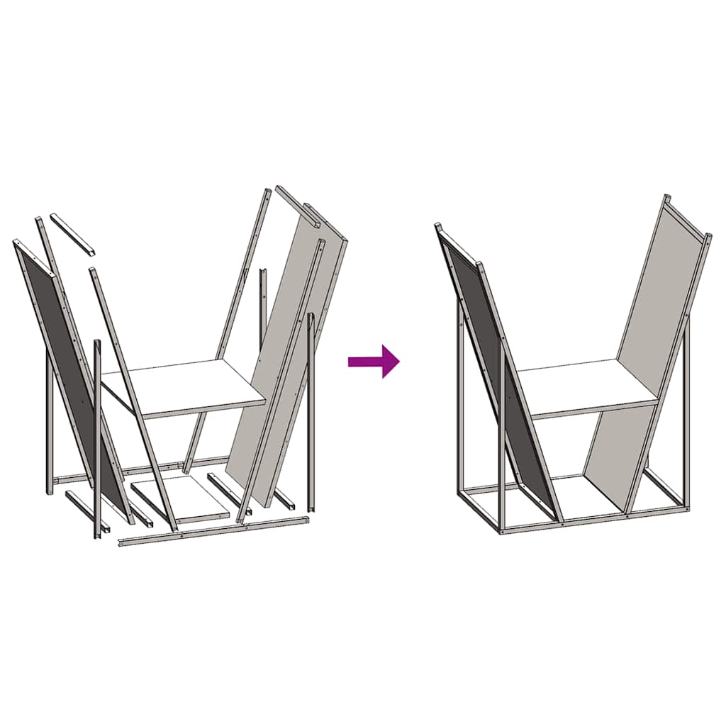 Firewood Rack Black 69.5x35x81 cm Cold-rolled steel