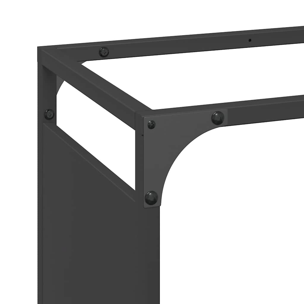 Firewood Rack Black 44x28x65 cm Cold-rolled steel