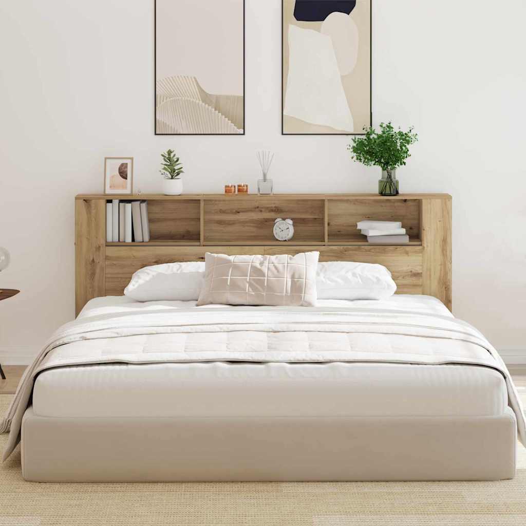 Headboard Cabinet with Shelf Artisan Oak 220 x 18.5 x 102.5 cm