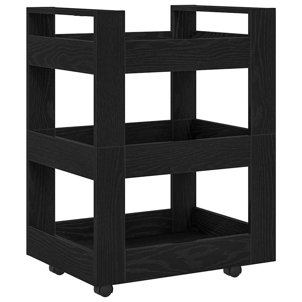 Kitchen Trolley Black oak 60 x 45 x 80 cm Engineered wood