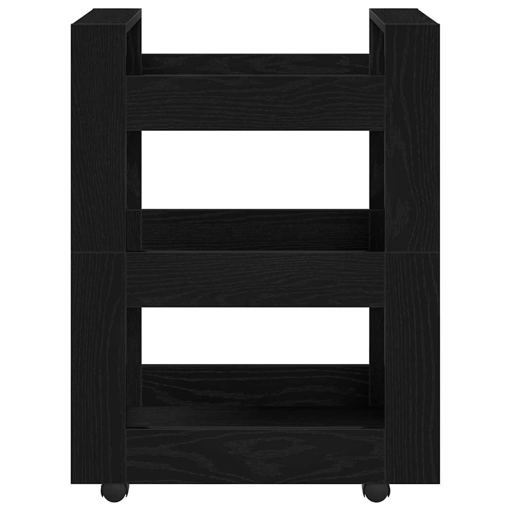 Kitchen Trolley Black oak 60 x 45 x 80 cm Engineered wood