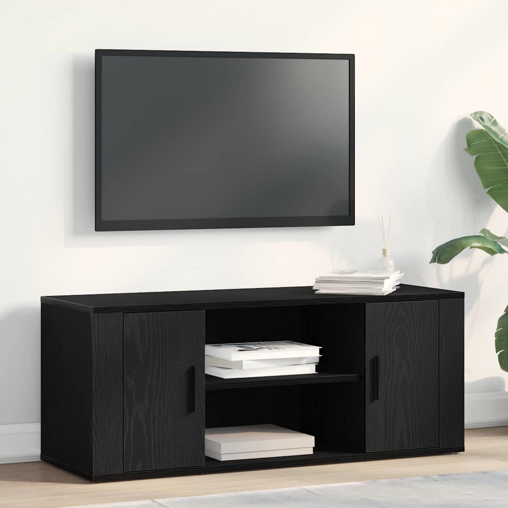 TV Cabinet 100 x 35 x 40 cm Black oak Engineered wood