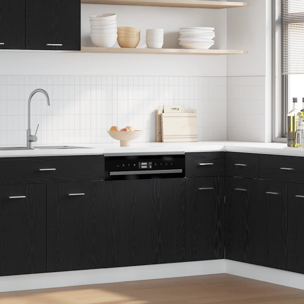 Dishwasher Panel &quot;Lyon&quot; Black Oak 60x1,5x67 cm Engineered Wood