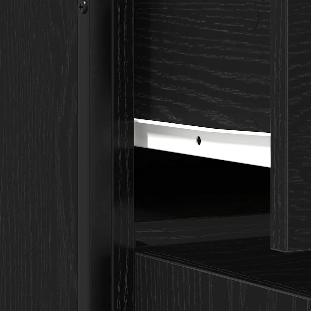 Sideboard with Drawer Black oak 70 x 30 x 80 cm Engineered wood