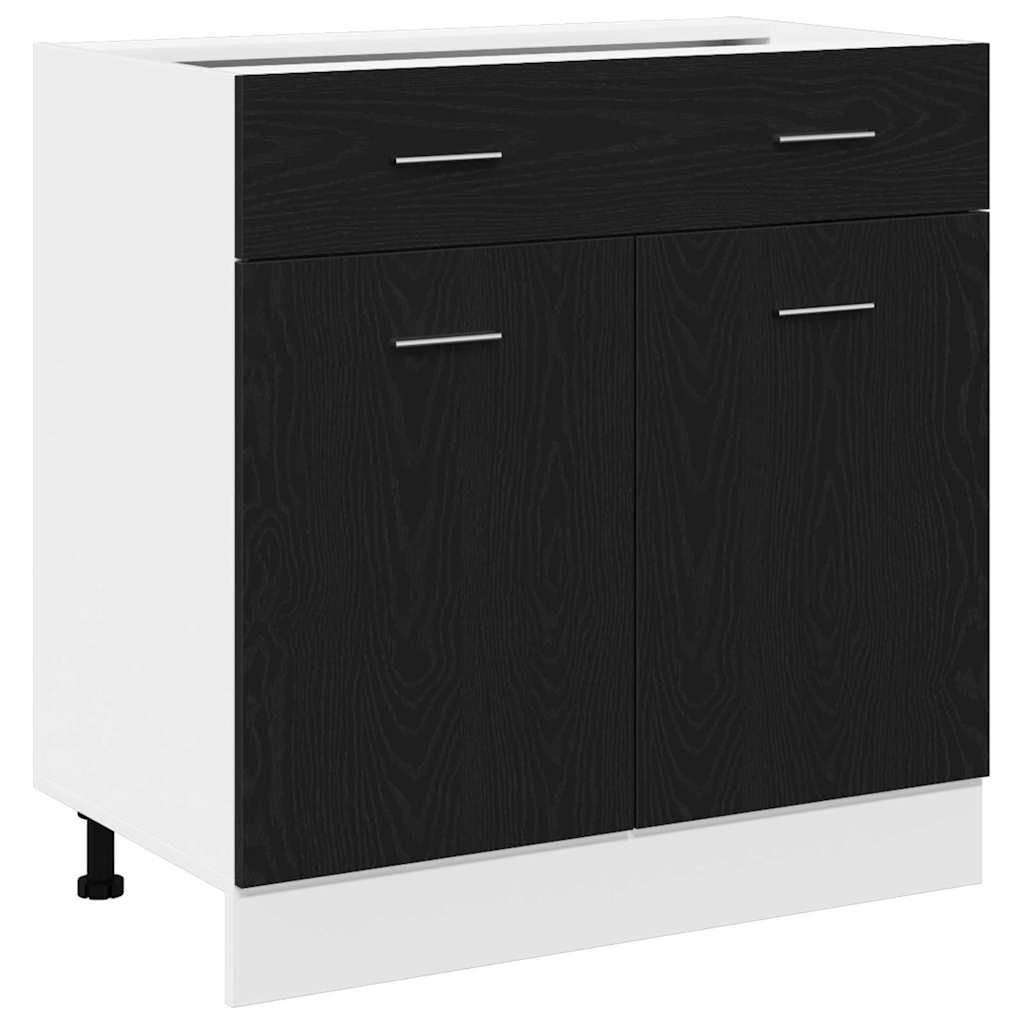 Hanging Cabinet Black Oak 80 x 31 x 81.5 cm Engineered Wood