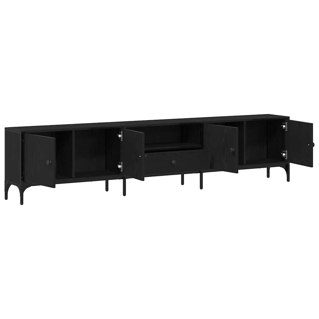 TV Cabinet Black oak 200 x 25 x 44 cm Engineered wood