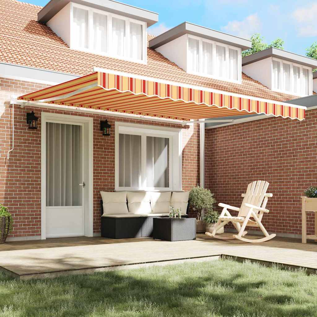 Retractable Awning Yellow and Orange 400 x 300 cm