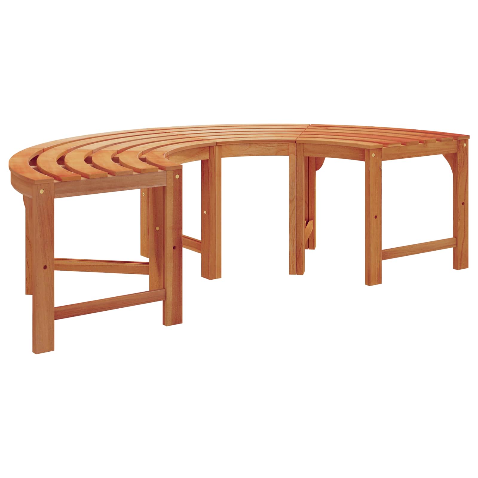 Tree Bench 2 pcs Natural 160 x 80 x 45cm Solid Eucalyptus Wood