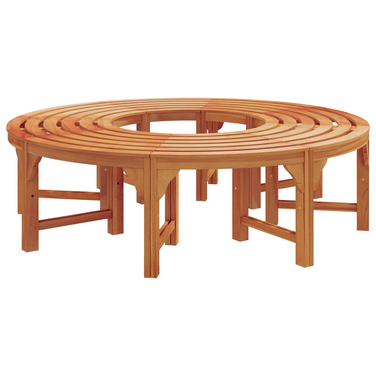 Tree Bench 2 pcs Natural 160 x 80 x 45cm Solid Eucalyptus Wood