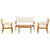 Garden Sofa Set 4 pcs Brown 75 x 45 x 38cm Solid Acacia wood