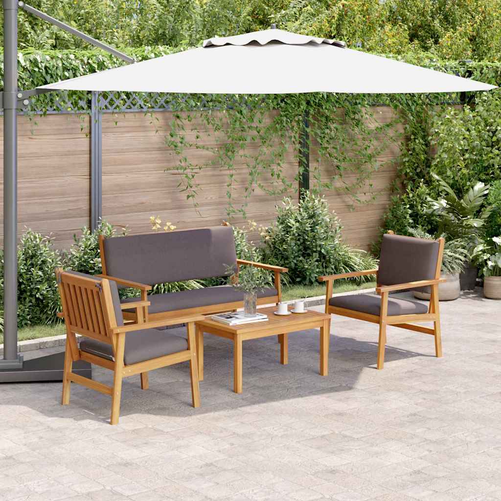 Garden Sofa Set 4 pcs Brown 75 x 45 x 38cm Solid Acacia wood