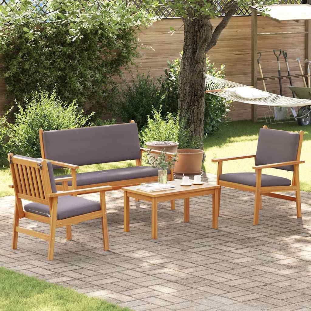Garden Sofa Set 4 pcs Brown 75 x 45 x 38cm Solid Acacia wood